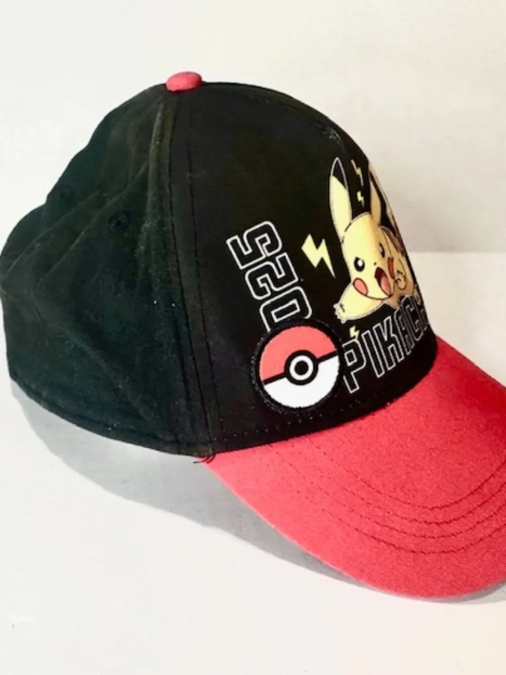 Pokemon Youth Pikachu Snapback Baseball Cap Hat Black & Red One Size Fits Most